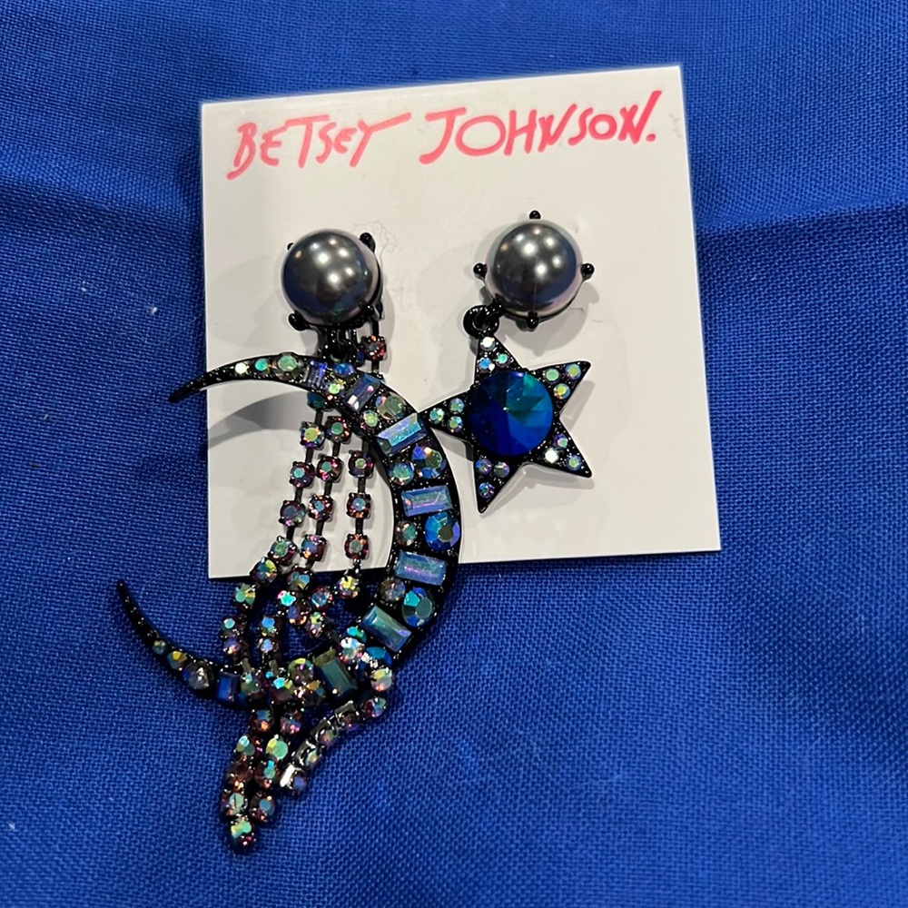 Betsey Johnson Moon and Star Earrings